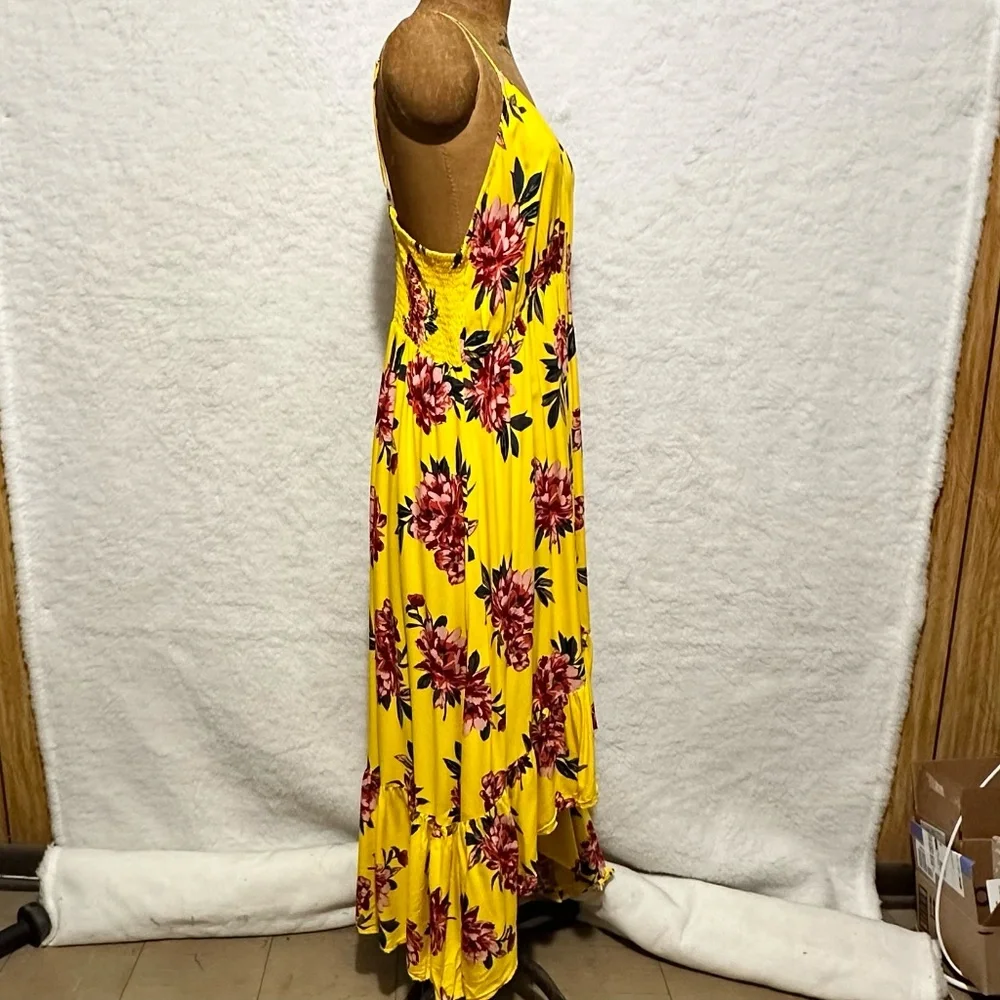 NWT Sunflower Yellow Floral Summer Halter Dress - Picture 2 of 5